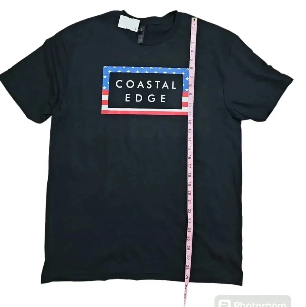 Coastal Edge Men L Tee Black Cotton Graphic Short Sleeve Iconic Skater Americana — image 7 of 7